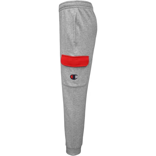 imageChampion Boys Sweatpant Heritage Collection Slim Fit Brushed Fleece Boys Joggers for KidsOxford HeatherScarletNavy