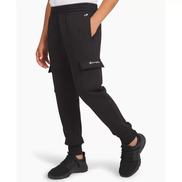 imageChampion Boys Sweatpant with Cargo Pockets Brushed Fleece Boys Cargo Joggers for KidsCargo Black
