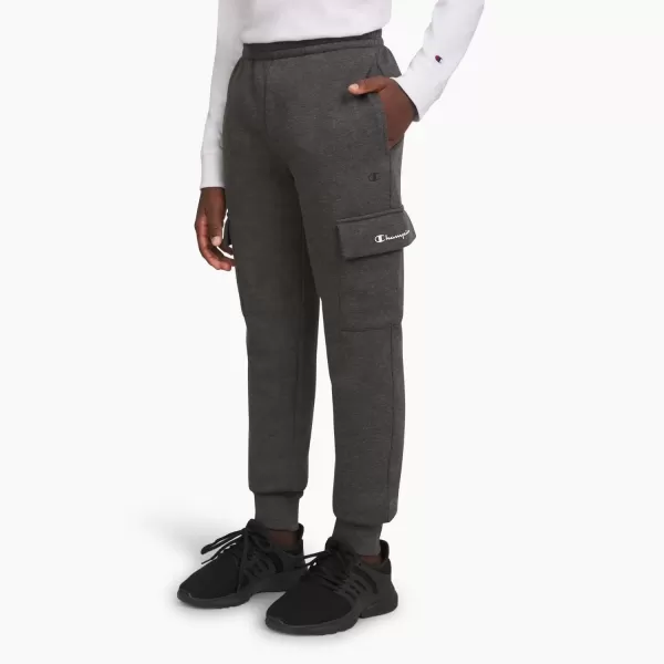 imageChampion Boys Sweatpant with Cargo Pockets Brushed Fleece Boys Cargo Joggers for KidsCargo Charcoal Heather