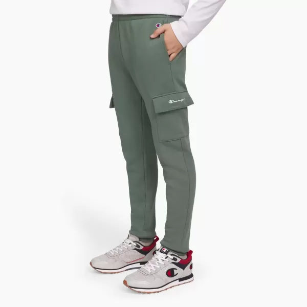 imageChampion Boys Sweatpant with Cargo Pockets Brushed Fleece Boys Cargo Joggers for KidsCargo Dark Forest Green