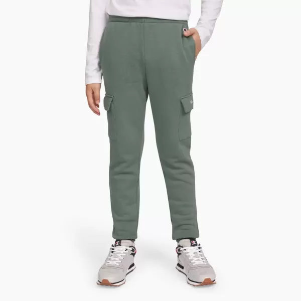 imageChampion Boys Sweatpant with Cargo Pockets Brushed Fleece Boys Cargo Joggers for KidsCargo Dark Forest Green
