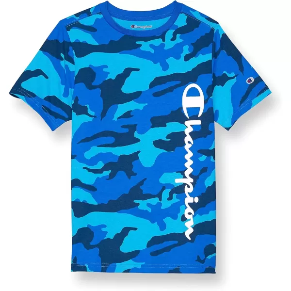 imageChampion Boys TShirtBozzetto Bluecamo Script