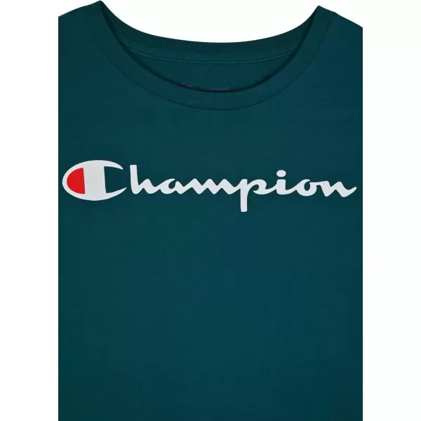 imageChampion Boys Tee Shirt Short Sleeve Logo TShirt for KidsDark Teal