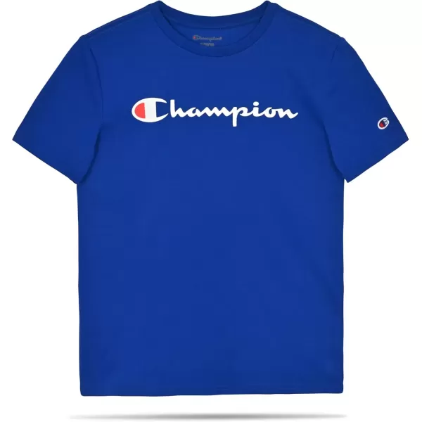 imageChampion Boys Tee Shirt Short Sleeve Logo TShirt for KidsSignature Blue