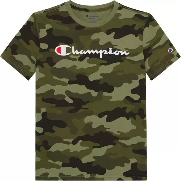 imageChampion Boys Tee Shirt Short Sleeve Logo TShirt for KidsSignature Camoflauge