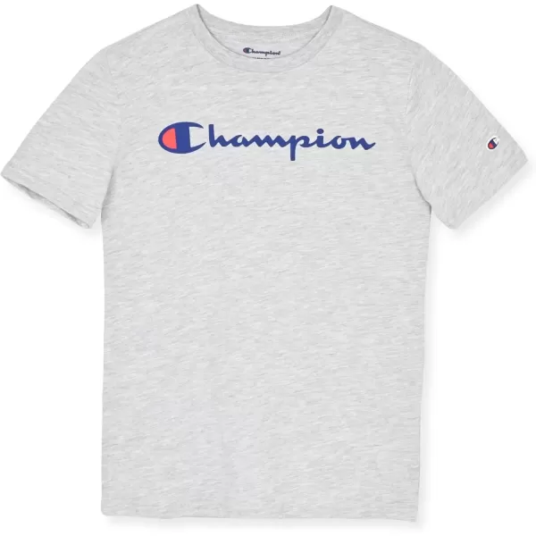 imageChampion Boys Tee Shirt Short Sleeve Logo TShirt for KidsSignature Grey Heather
