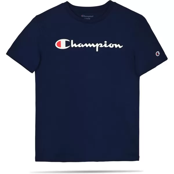 imageChampion Boys Tee Shirt Short Sleeve Logo TShirt for KidsSignature Navy Blue