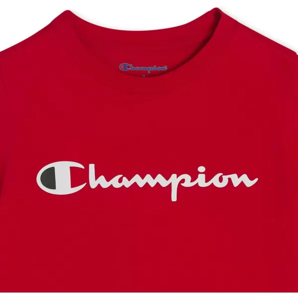 imageChampion Boys Tee Shirt Short Sleeve Logo TShirt for KidsSignature Red
