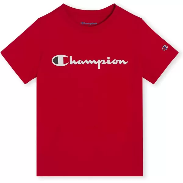 imageChampion Boys Tee Shirt Short Sleeve Logo TShirt for KidsSignature Red