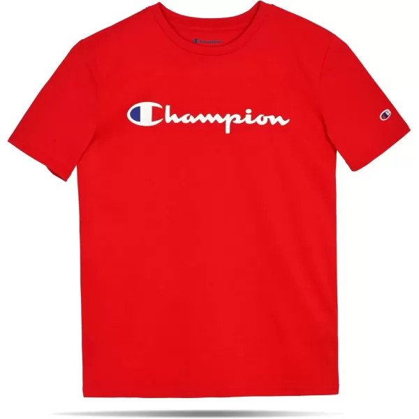 imageChampion Boys Tee Shirt Short Sleeve Logo TShirt for KidsSignature Red