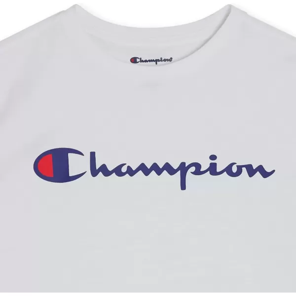imageChampion Boys Tee Shirt Short Sleeve Logo TShirt for KidsSignature White