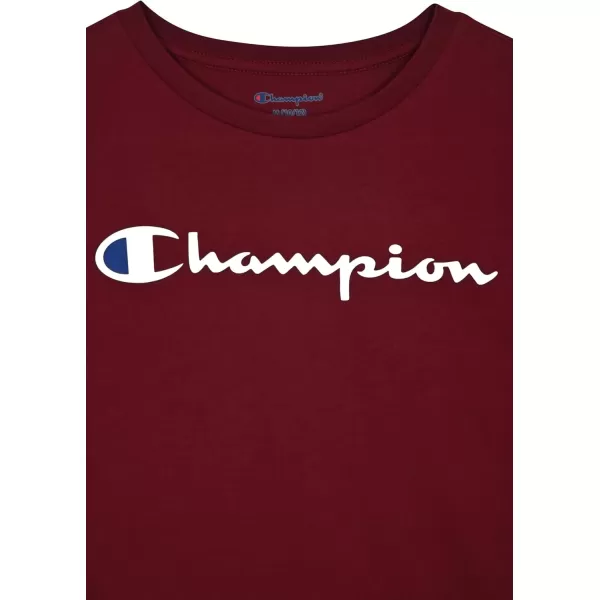 imageChampion Boys Tee Shirt Short Sleeve Logo TShirt for KidsWine