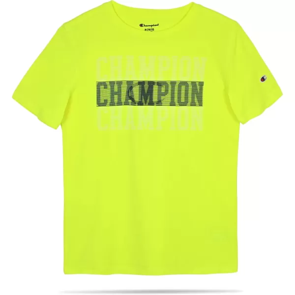 imageChampion Boys Tee Shirts 2 Pack Short Sleeve TShirts for Boys in Sizes 418Blackbright Yellow Poly