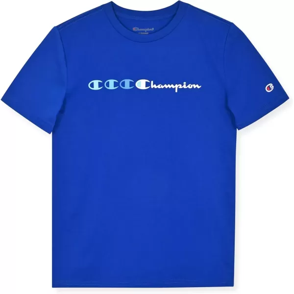 imageChampion Boys Tee Shirts 2 Pack Short Sleeve TShirts for Boys in Sizes 418Bluelight Grey Heather