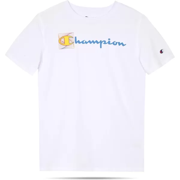 imageChampion Boys Tee Shirts 2 Pack Short Sleeve TShirts for Boys in Sizes 418Saxony Bluewhite Poly