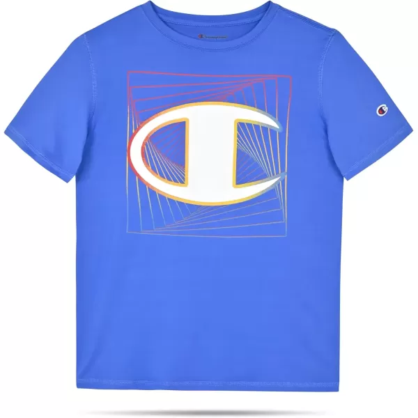 imageChampion Boys Tee Shirts 2 Pack Short Sleeve TShirts for Boys in Sizes 418Saxony Bluewhite Poly