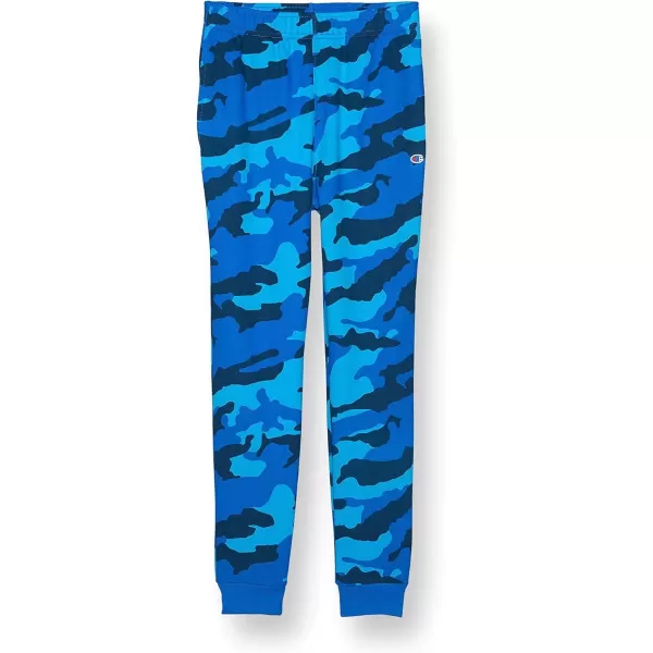 imageChampion Lightweight Sweatpants for Boys Kids Pants Script ampamp Print 25quotBozzetto Bluecamo C Patch Logo