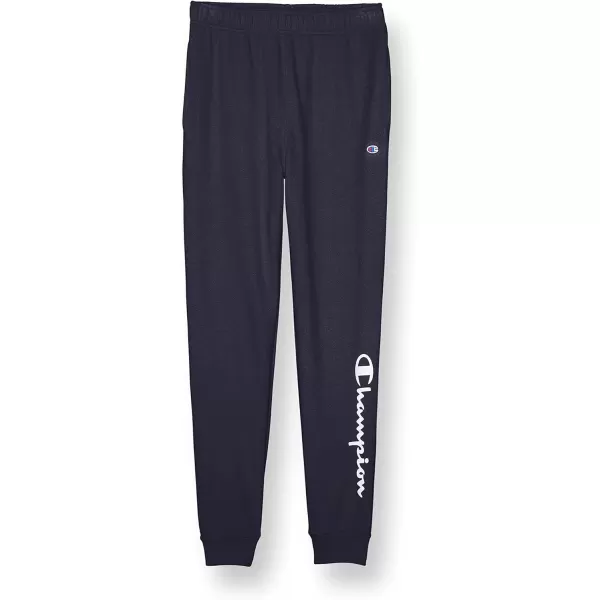 imageChampion Lightweight Sweatpants for Boys Kids Pants Script ampamp Print 25quotNavy Script