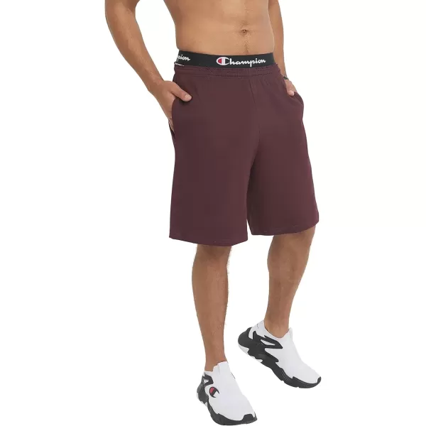 imageChampion Mens Shorts Lightweight Lounge Casual Jersey Knit Mens Shorts Weekend Shorts Reg Or Big ampamp TallMaroon C Patch Logo