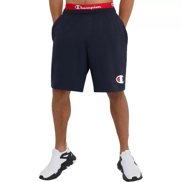 imageChampion Mens Shorts Lightweight Lounge Casual Jersey Knit Mens Shorts Weekend Shorts Reg Or Big ampamp TallNavy C Logo