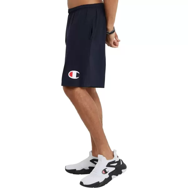 imageChampion Mens Shorts Lightweight Lounge Casual Jersey Knit Mens Shorts Weekend Shorts Reg Or Big ampamp TallNavy C Logo