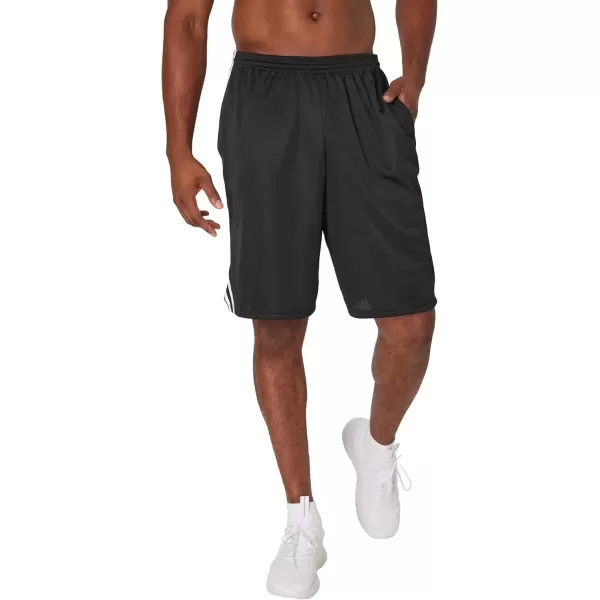 imageChampion Lacrosse Mesh Mens Athletic Training Shorts 10quot Big ampamp TallBlack C Patch Logo