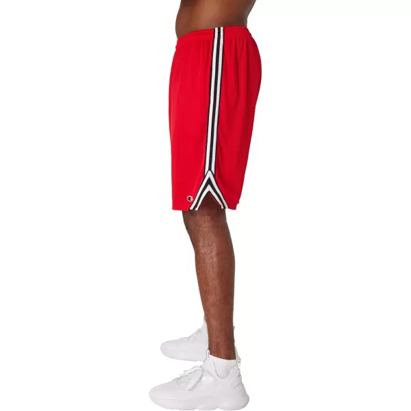 imageChampion Lacrosse Mesh Mens Athletic Training Shorts 10quot Big ampamp TallCrimson C Patch Logo