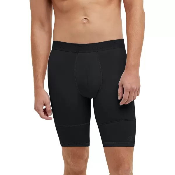 imageChampion Mens Compression Shorts with Total Support Pouch 6quot ampamp 9quotBlack C Logo