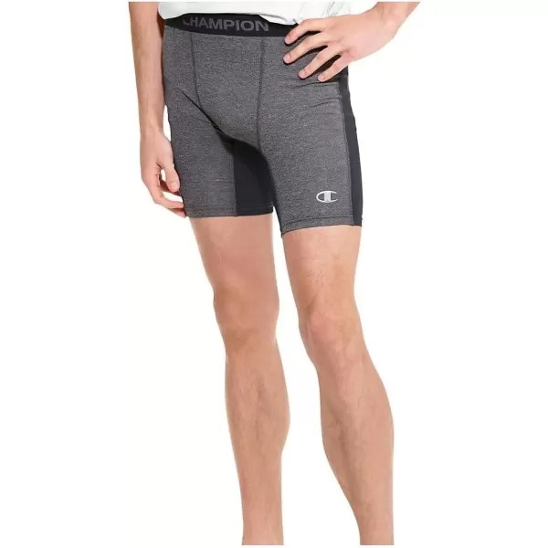 imageChampion Mens Compression Shorts with Total Support Pouch 6quot ampamp 9quotBlackFusion Line Meter
