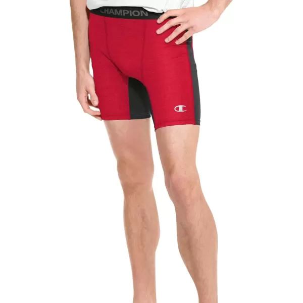 imageChampion Mens Compression Shorts with Total Support Pouch 6quot ampamp 9quotScarletBlack407z32