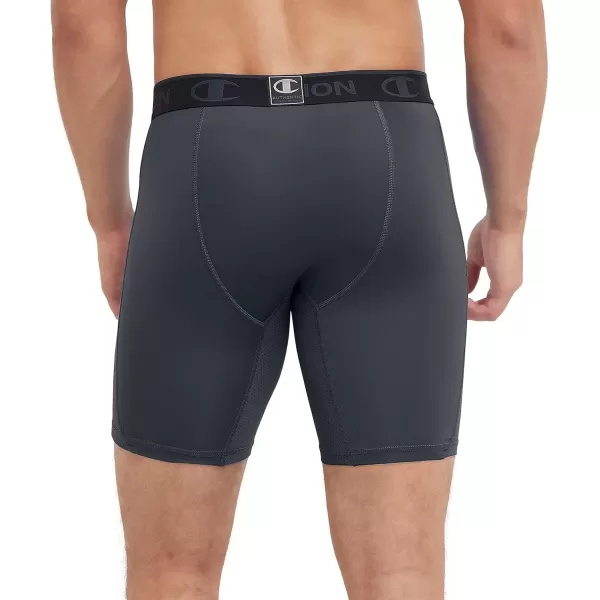 imageChampion Mens Compression Shorts with Total Support Pouch 6quot ampamp 9quotStealth Reflective C Logo