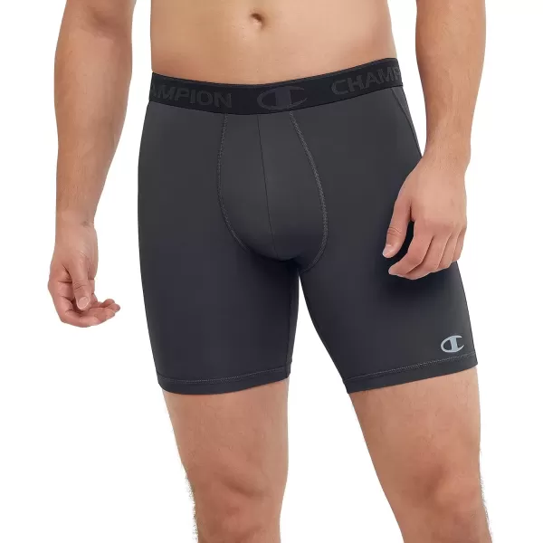 imageChampion Mens Compression Shorts with Total Support Pouch 6quot ampamp 9quotStealth Reflective C Logo