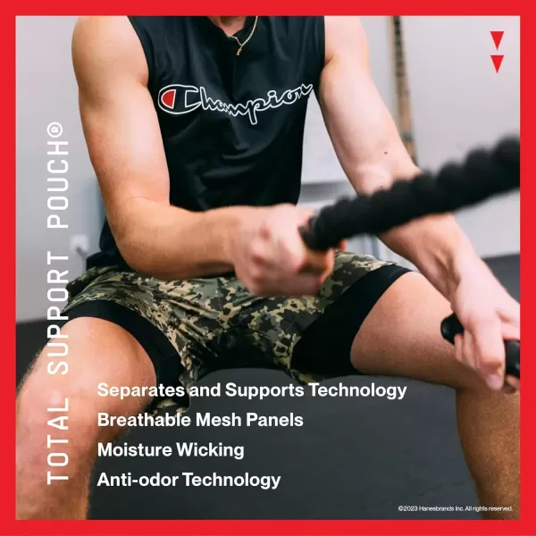 imageChampion Mens Compression Shorts with Total Support Pouch 6quot ampamp 9quotStealth Reflective C Logo