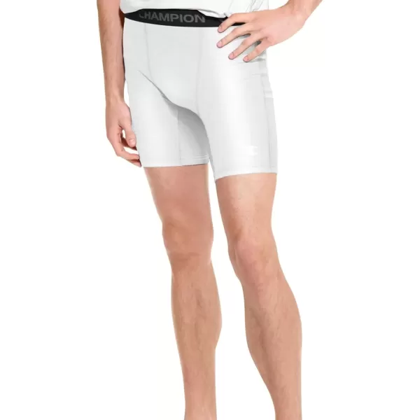 imageChampion Mens Compression Shorts with Total Support Pouch 6quot ampamp 9quotWhite407z32