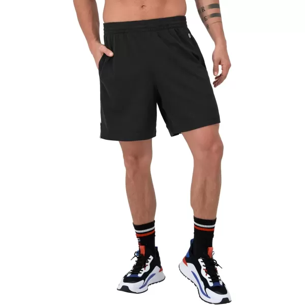 imageChampion Mens Shorts Lightweight Attack Shorts Mens Mesh Shorts with Pockets 7Black C Patch Logo