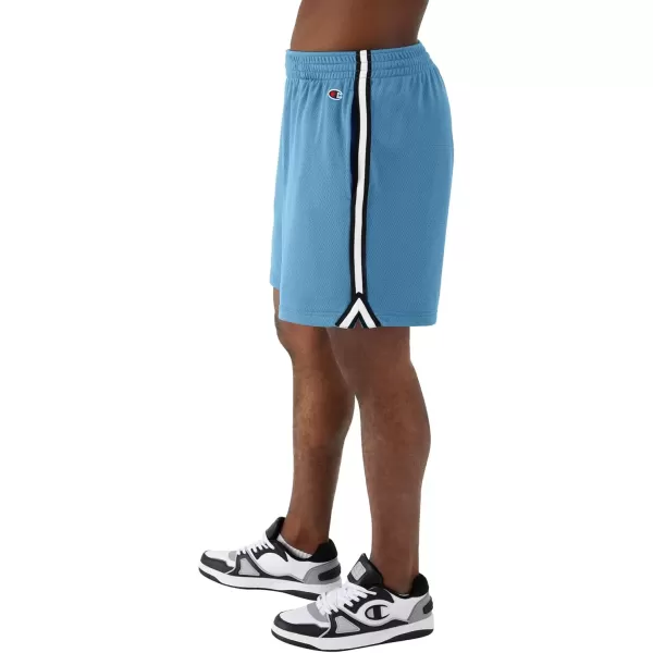 imageChampion Mens Shorts Lightweight Attack Shorts Mens Mesh Shorts with Pockets 7Mountain Air Blue C Patch Logo