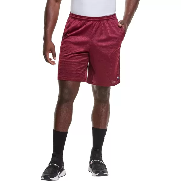 imageChampion Mens Shorts Mens Mesh Gym Shorts Lightweight Athletic Shorts Reg Or Big ampamp TallBordeaux Red C Patch Logo