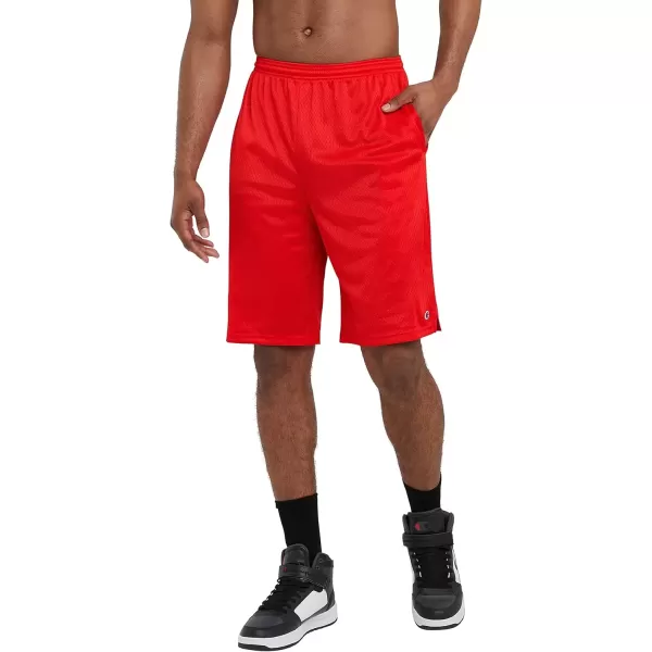 imageChampion Mens Shorts Mens Mesh Gym Shorts Lightweight Athletic Shorts Reg Or Big ampamp TallCrimson C Patch Logo