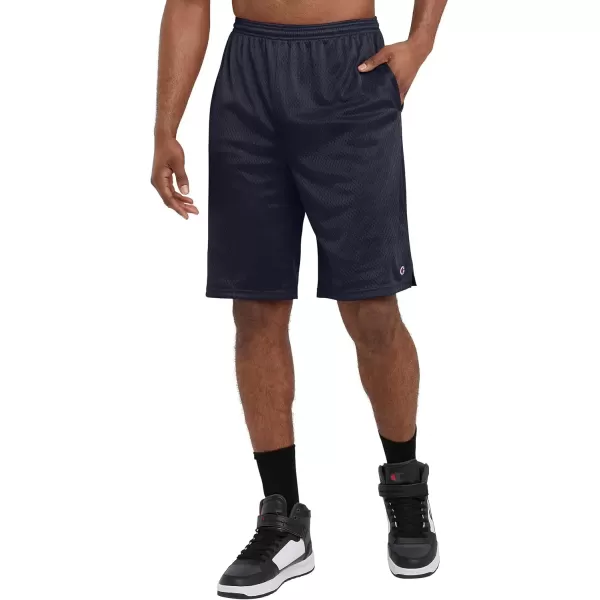 imageChampion Mens Shorts Mens Mesh Gym Shorts Lightweight Athletic Shorts Reg Or Big ampamp TallNavy C Patch Logo