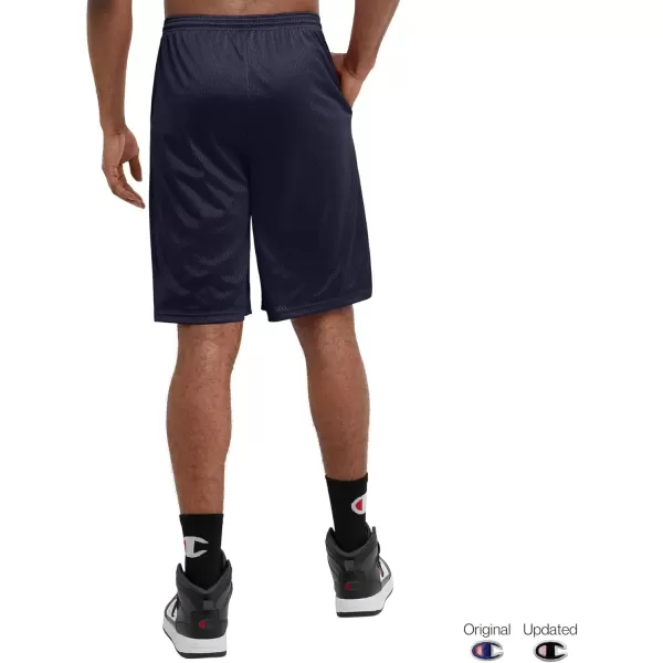 imageChampion Mens Shorts Mens Mesh Gym Shorts Lightweight Athletic Shorts Reg Or Big ampamp TallNavy C Patch Logo