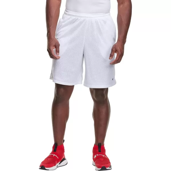 imageChampion Mens Shorts Mens Mesh Gym Shorts Lightweight Athletic Shorts Reg Or Big ampamp TallWhite C Patch Logo