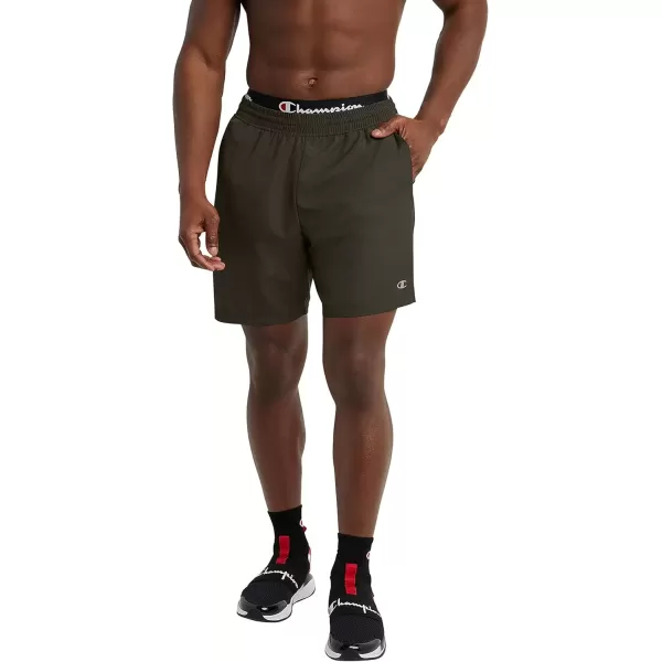 imageChampion Mens Shorts Woven Sport Shorts Moisture Wicking Athletic Shorts 7ArmyBlack