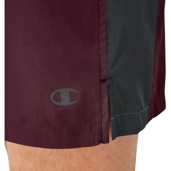 imageChampion Mens Shorts Woven Sport Shorts Moisture Wicking Athletic Shorts 7Maroon 3vsBlack