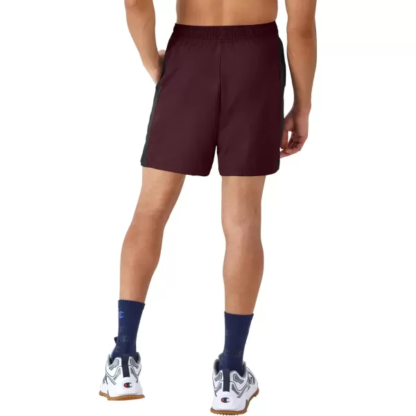 imageChampion Mens Shorts Woven Sport Shorts Moisture Wicking Athletic Shorts 7Maroon 3vsBlack