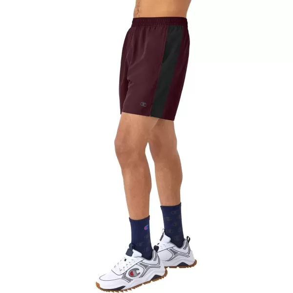 imageChampion Mens Shorts Woven Sport Shorts Moisture Wicking Athletic Shorts 7Maroon 3vsBlack