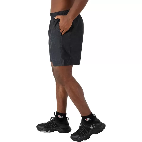 imageChampion Mens Shorts Woven Sport Shorts Moisture Wicking Athletic Shorts 7Rock Texture Black