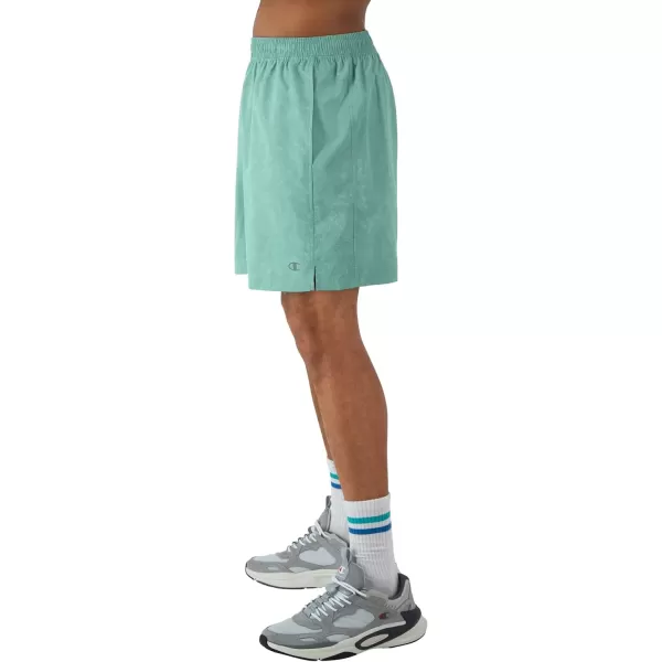 imageChampion Mens Shorts Woven Sport Shorts Moisture Wicking Athletic Shorts 7Rock Texture Nimbus Green