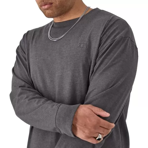 imageChampion Mens Classic Long Sleeve Soft Comfortable TShirt Regular or Big ampamp TallGranite Heather