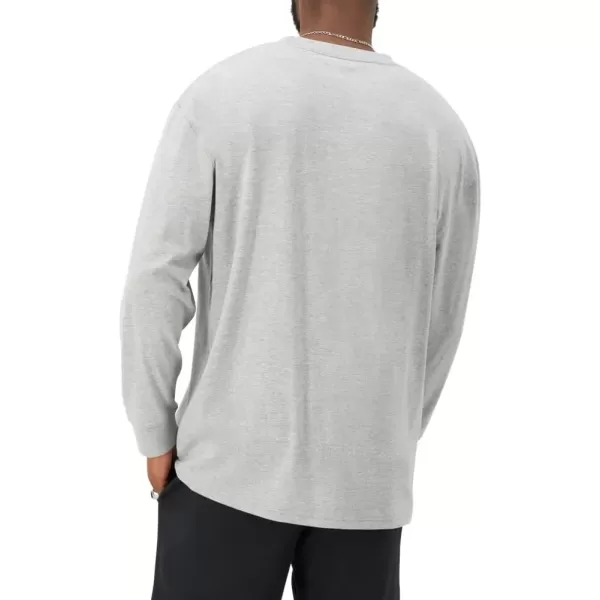 imageChampion Mens Classic Long Sleeve Soft Comfortable TShirt Regular or Big ampamp TallOxford Gray