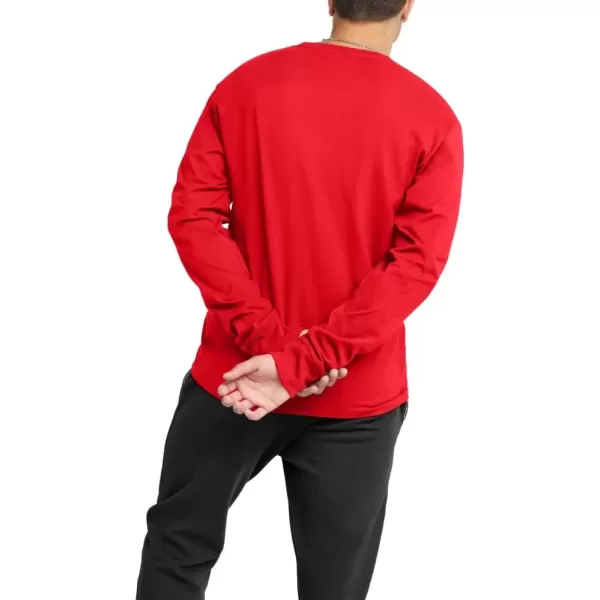 imageChampion Mens Classic Long Sleeve Soft Comfortable TShirt Regular or Big ampamp TallScarlet